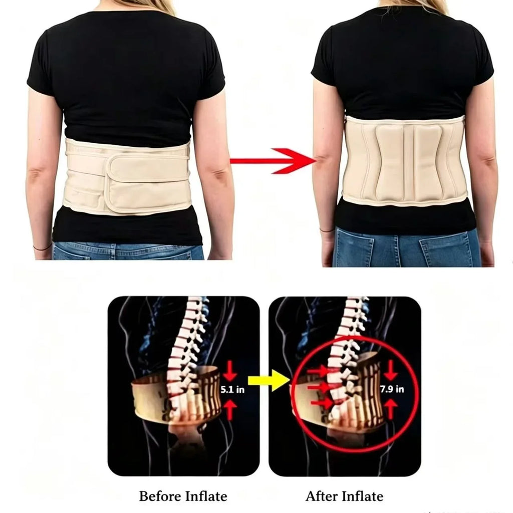 Adjustable Lumbar Support Belt, Comfortable Back Strap with Body Stretch Design for Daily Wear Free Air Pump