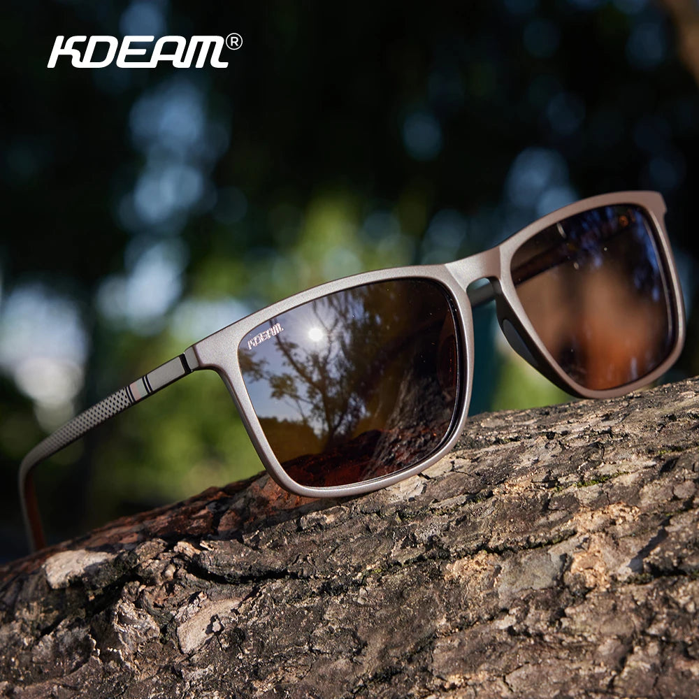 KDEAM Large Frame Square Polarized Sunglasses Photochromic Sun Glasses Men Women Outdoor Driving Eyewear Big Head Friendly