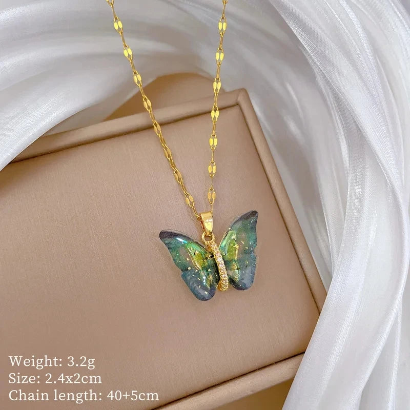 Fashionable Luxury Micro-Set Zircon Copper Pendant Necklace for Women Stylish Personality Versatile Stainless Steel Choker Jewel