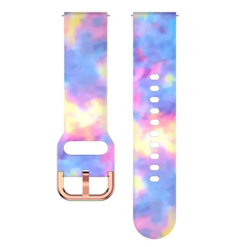 Printed Silicone band For Samsung galaxy watch 6 Classic-5-pro-4 sport bracelet 20mm 22mm strap for Amazfit GTS/GTR/4/3/2e Mini