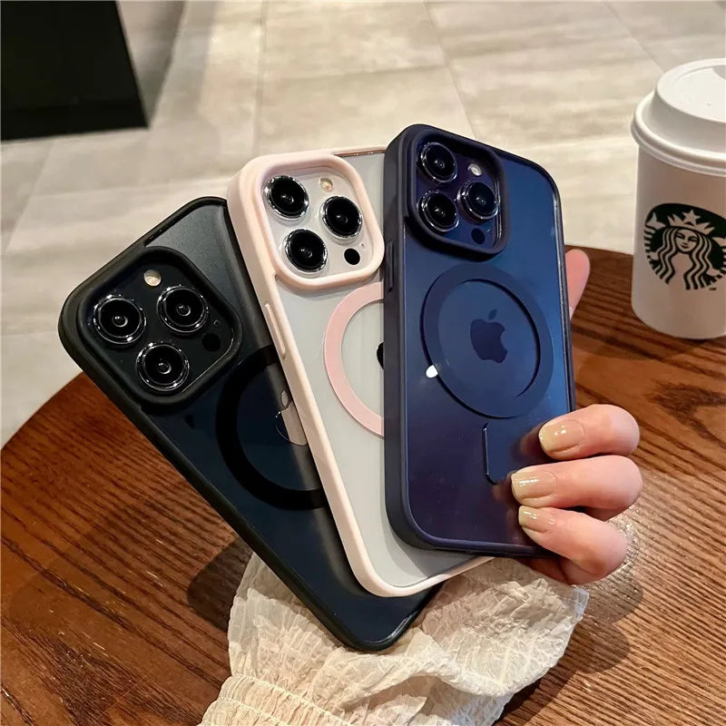 Luxury Magnetic Wireless Charge For Magsafe Case for iPhone 16 15 14 Plus 13 12 11 Pro Max Mini Soft Bumper Transparent Cover