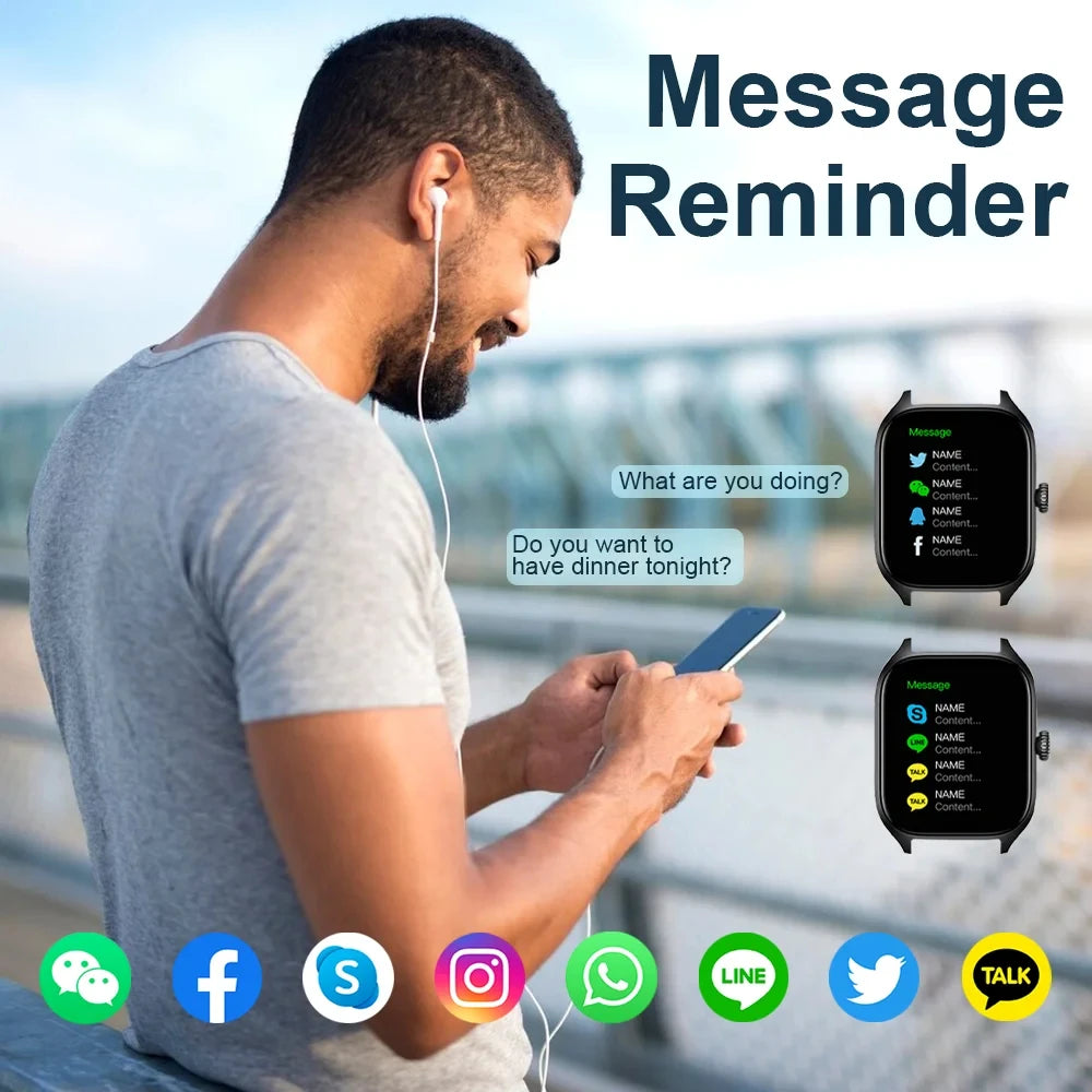 Smart Watch 2026 Men Women Full Touch Screen Sport Fitness Smartwatch Bluetooth For Android IOS Passometer Information Display