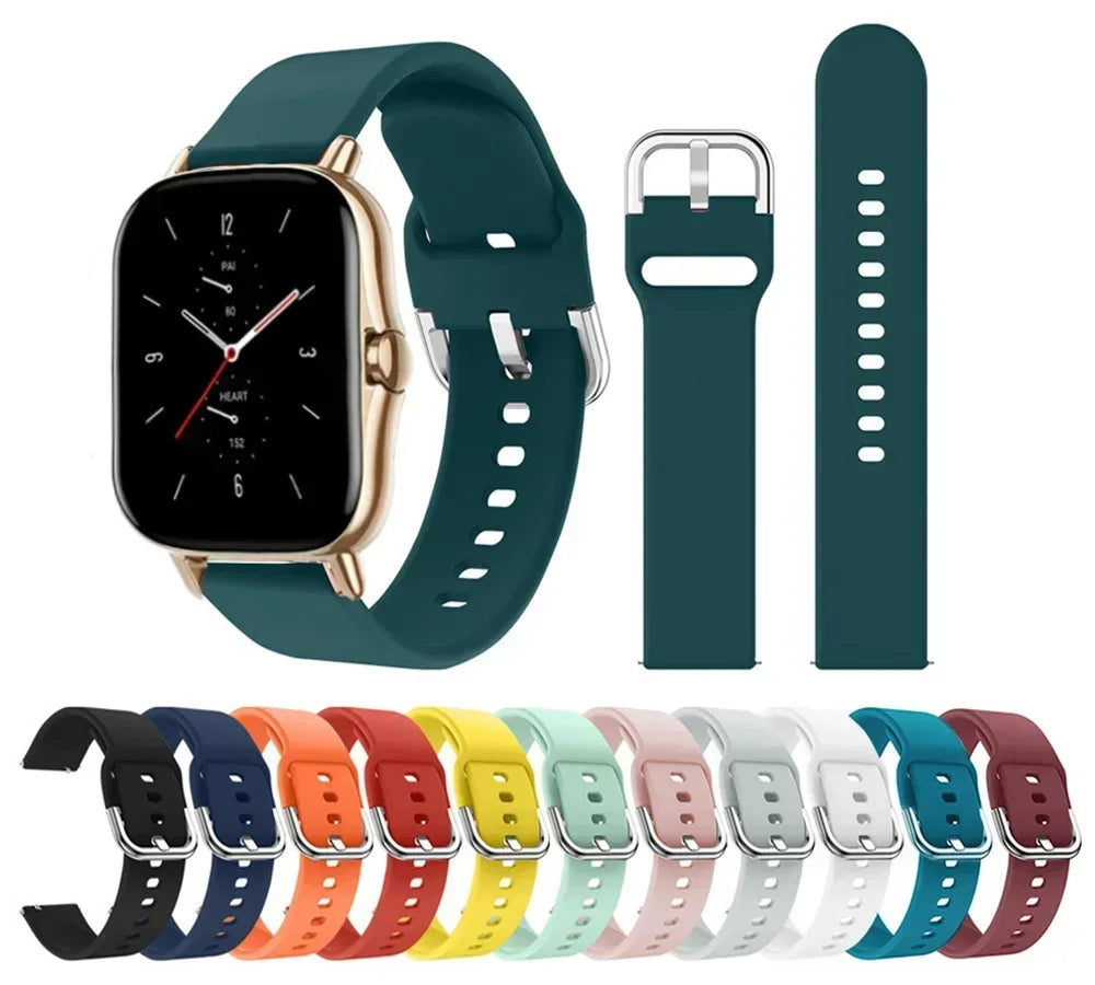 Silicone Strap For Amazfit GTS 4/2e/3/2 GTS2 Mini/GTR 4/3/Pro/2/2e Sport Bracelet Huawei watch Gt 5-4-2e-3-3 pro 20mm 22mm Bands