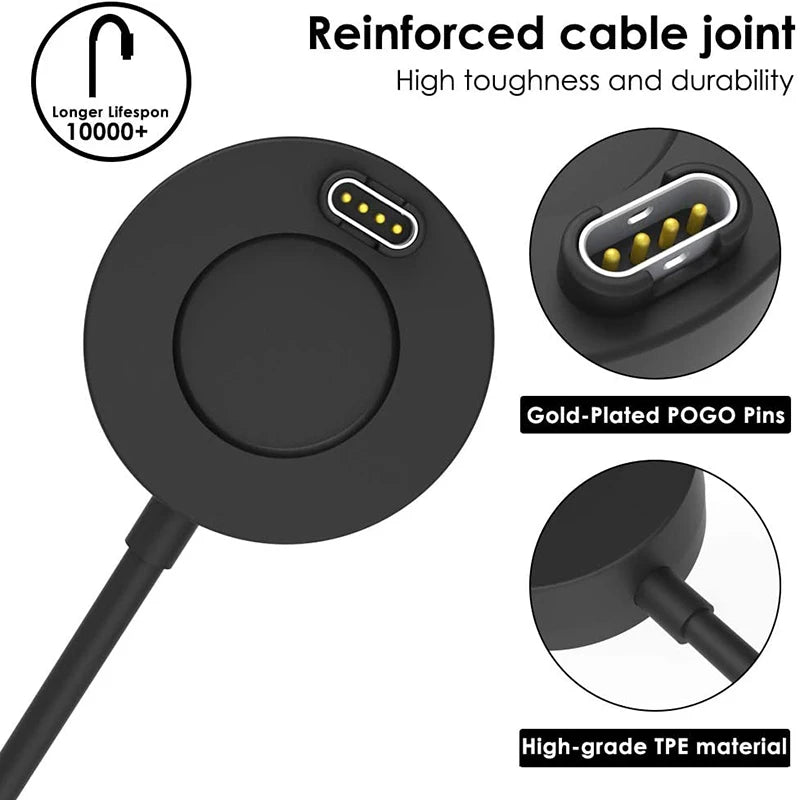 USB Charging Cable For Garmin Watch Fenix 7 7S 7X 6 6S 6X 5 5S 5X Vivoactive 3 4 Venu 2 2S 3 Forerunner 945 With Dustproof Plug