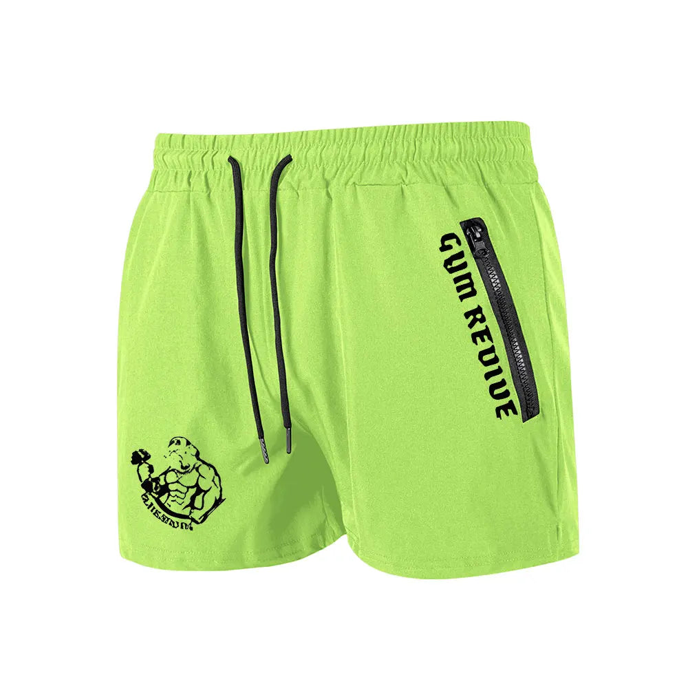 Men's Printed Shorts Summer Quick Dry Side Double Zipper Pockets Design Running Basketball Training Gym Shorts