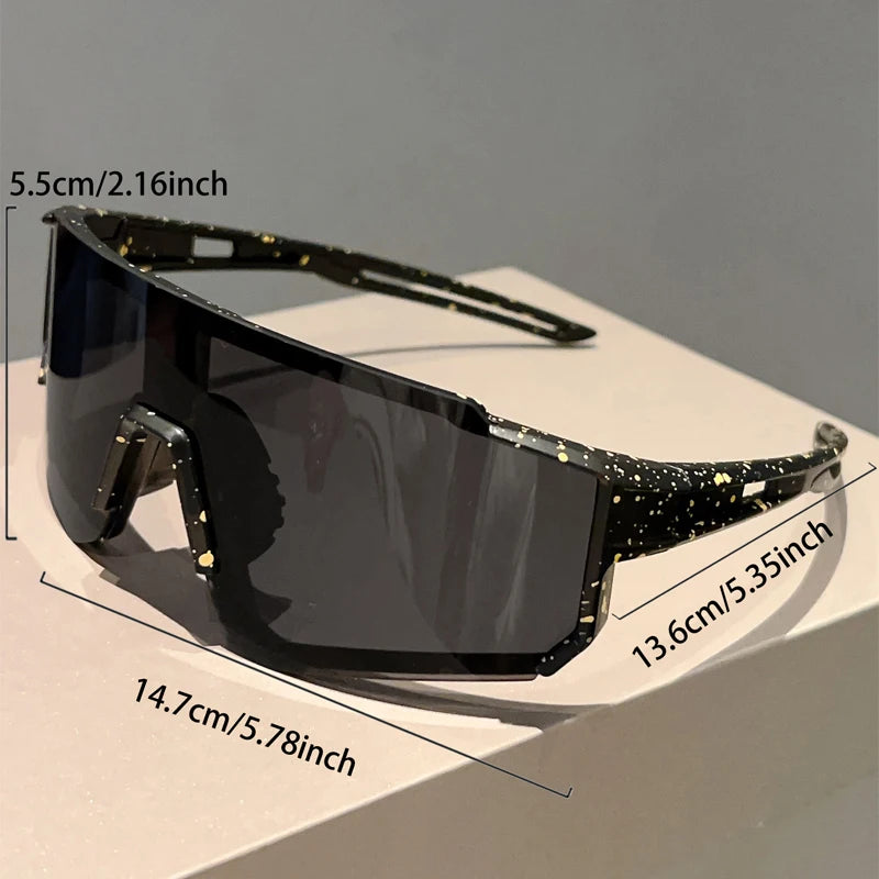 KAMMPT Oversized Goggle Men Fashion Mirror Sports Protective Sunglasses Women New Trendy Anti-UV Outdoor Cycling Sun Glasses