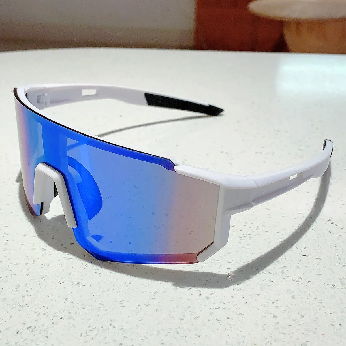 New Integrated Large Frame Colorful Bicycle Riding Sunglasses, Outdoor Sports Hiking Skiing Windproof Sunglasses