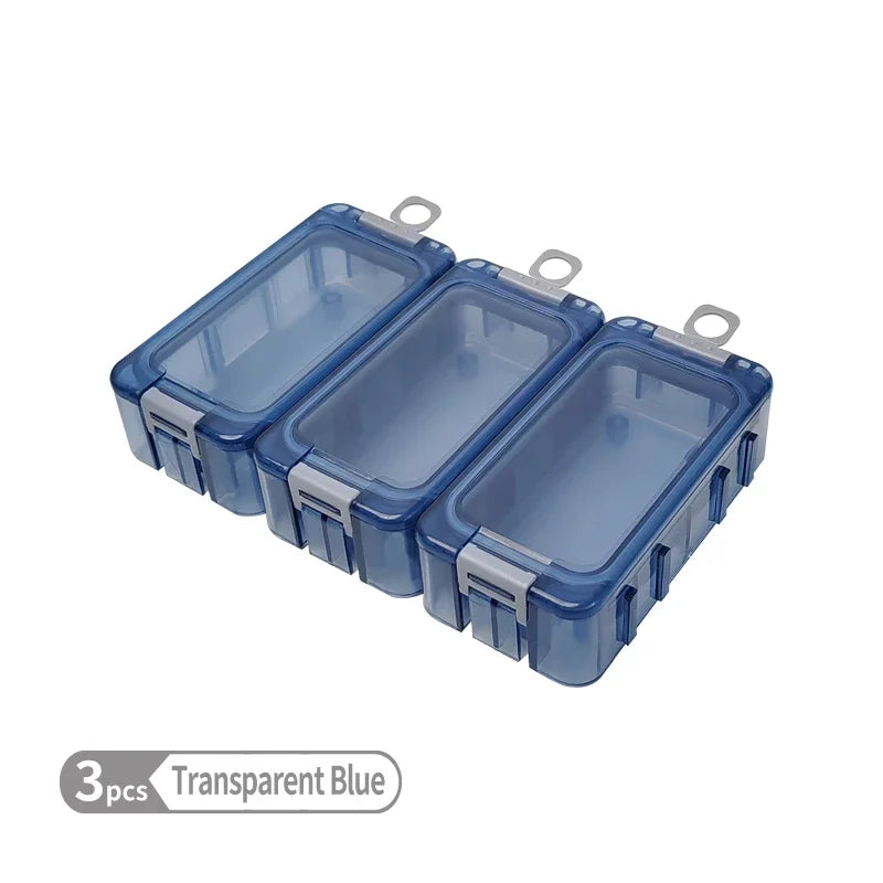 3pcs Luminous Mini Fishing Accessory Boxes Fish Hooks Artificial Bait Plastic Spliceable Storage Box Sea Fishing Tackle Box