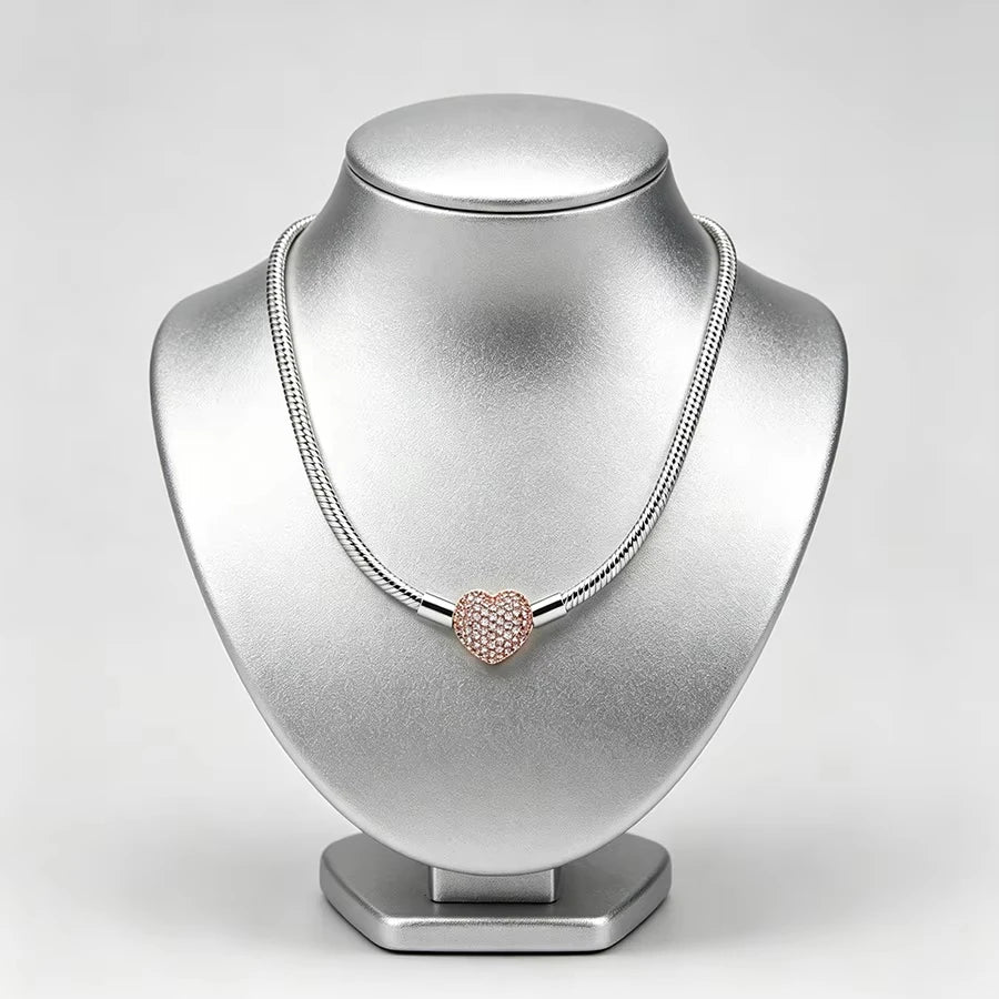 S925 Silver Life Tree Ball shaped Gold Heart Thread Necklace Suitable for Women's Daily Wear DIY Exquisite Jewelry Gifts