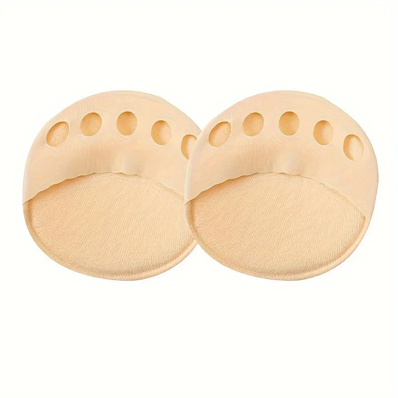 2pc Forefoot Invisible Comfort Socks With Anti-Slip Metatarsal Support And Toe Separator For Women'S Shoes.