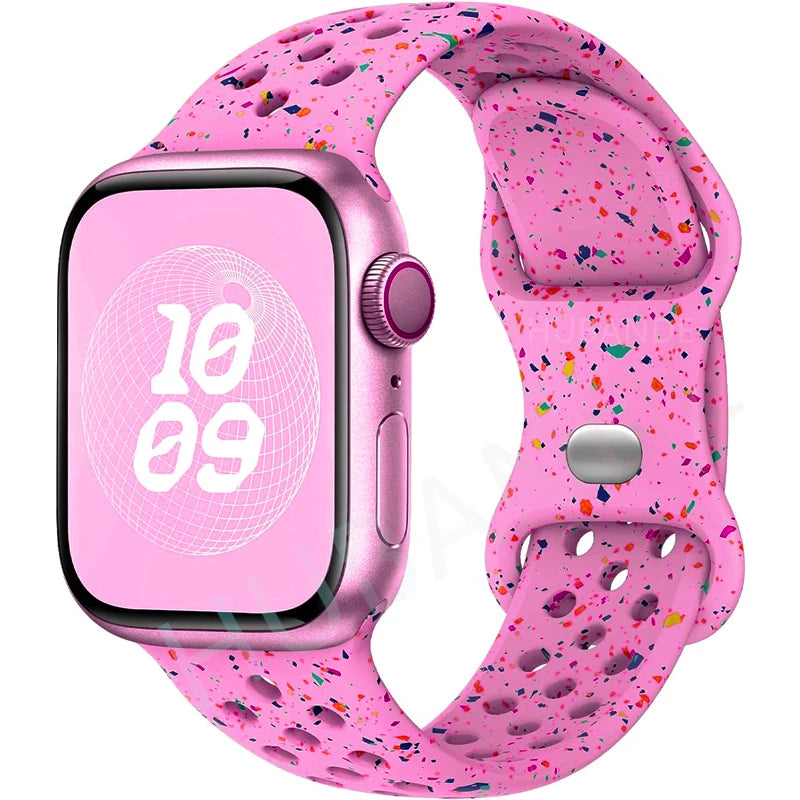 Strap For Apple Watch Band 46mm 44mm 49mm 45mm 40mm 41mm 38 42mm correa Breathable bracelet iwatch series 10 8 SE 7 6 5 9 Ultra