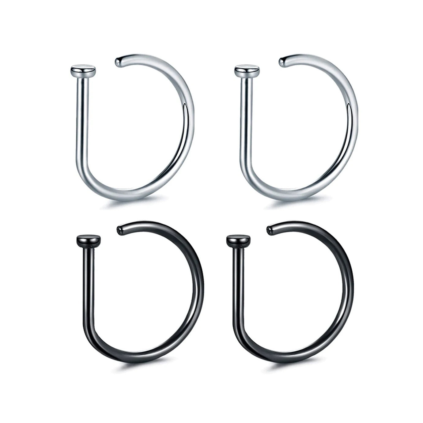 Fake Nose Ring Hoop Lip Labret Ring for Women Non Pierce Hoop Nose Ring  Septum Hoop  Ring Tragus Rook Ring Non Piercing Jewelry