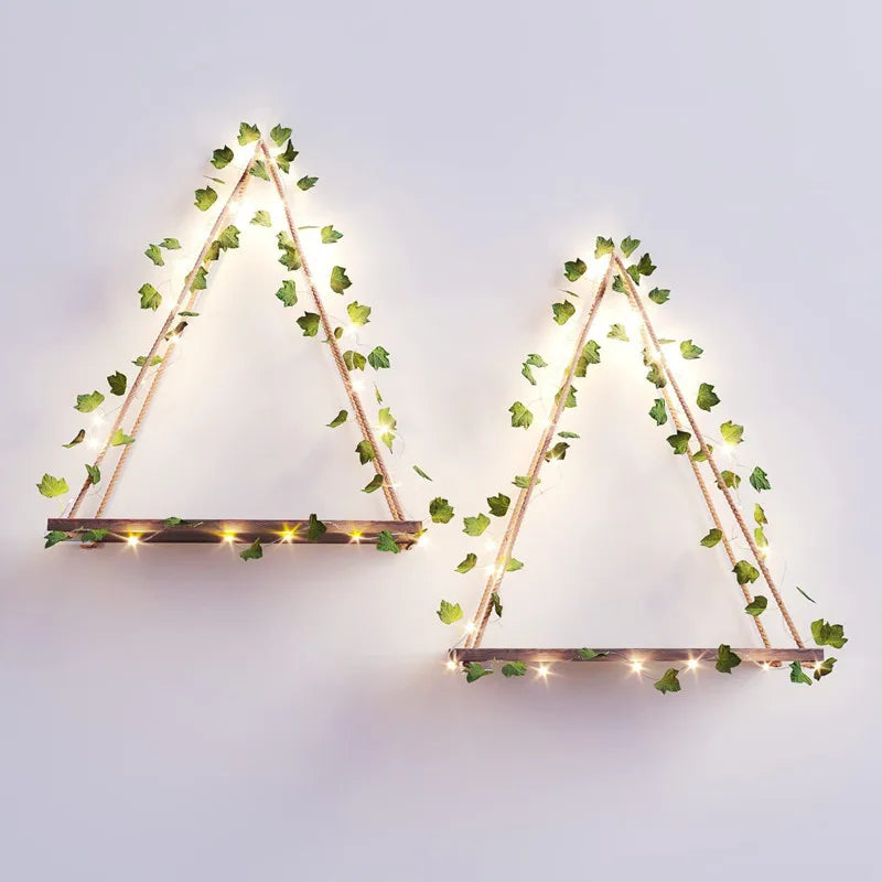 String Lights Artificial Vine Fairy Lights Battery Powered Christmas Tree Garland Light Flower Green Leaf for Weeding Home Decor