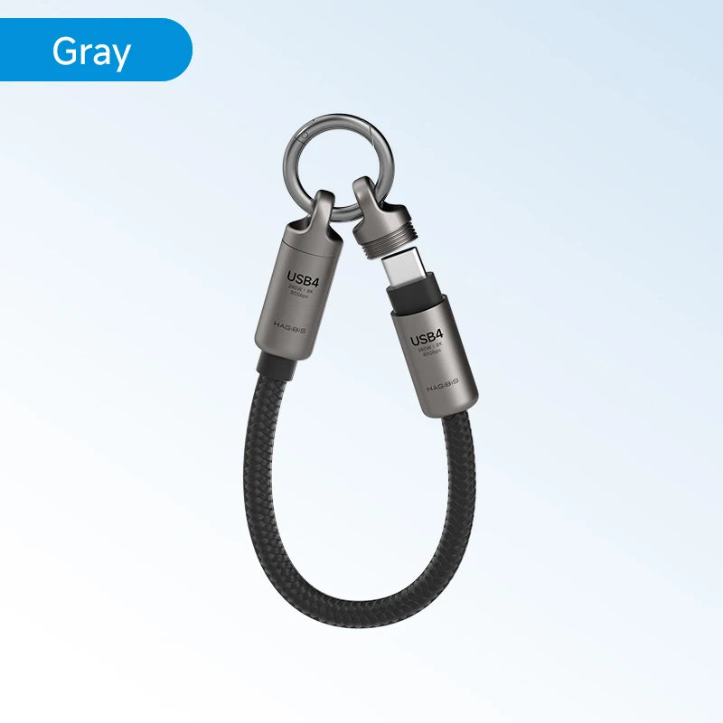 Hagibis  Short USB4 Cable Portable Keychain C to C Cable Lanyard Type-C Cable 240W 80Gbps for Thunderbolt 4/5 iPhone 17 Pro SSD