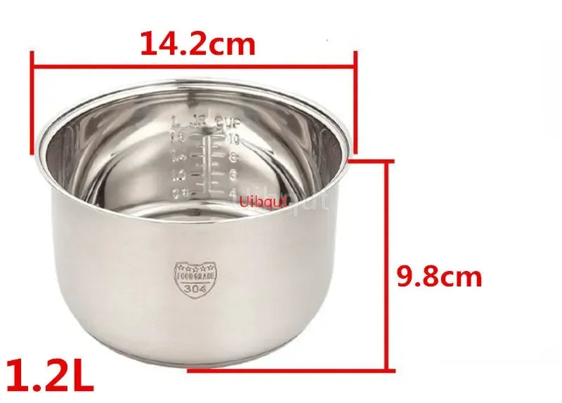 304 stainless steel rice cooker inner container Non stick Cooking Pot Replacement Accessories kitchen food Rice Cooker liner