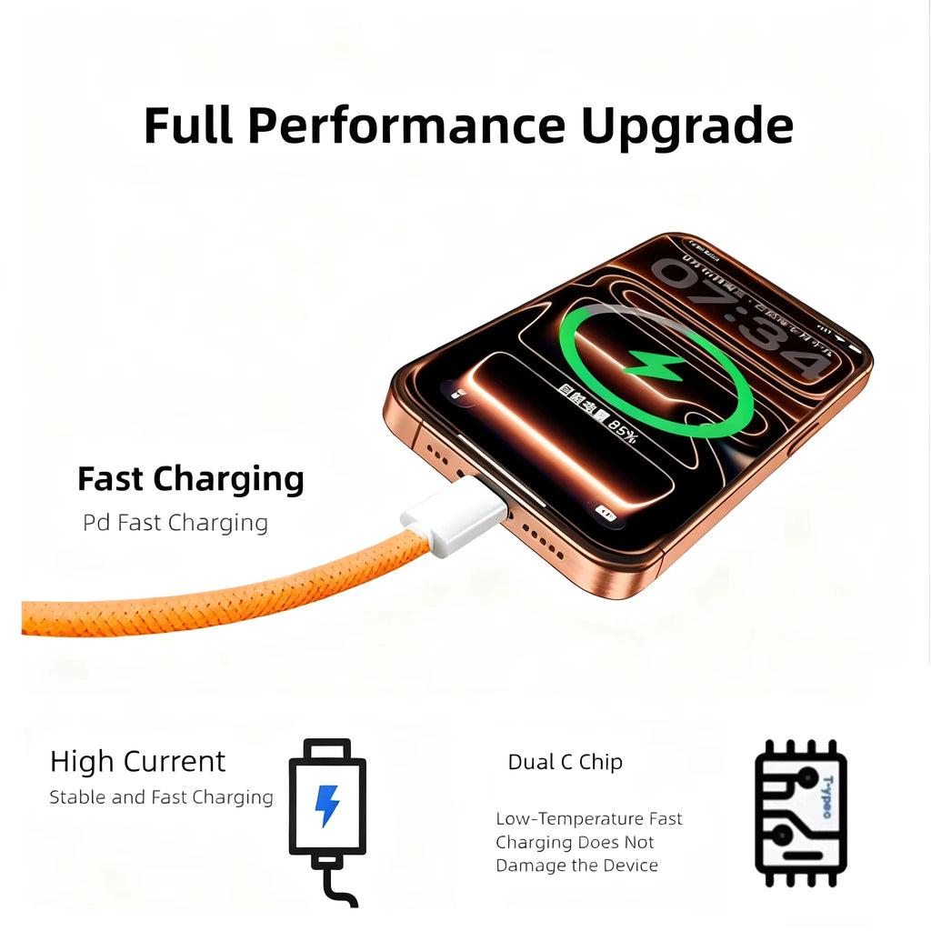NNBILI PD 60W Fast Charger 6A USB C to Type C Cable For iPhone 18 17 16 Pro MAX USBC Quick Charging For Samsung S26 Xiaomi Cable