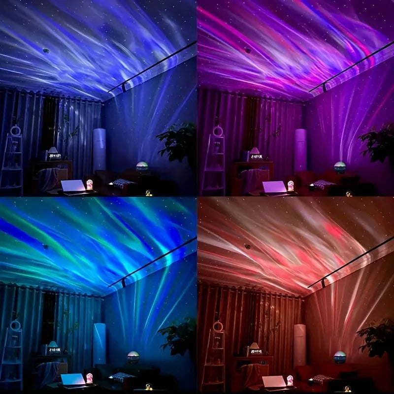 RGB Galaxy Aurora Projection Lamp USB Powered Remote Control Auto Rotate Star Night Light For Bedroom Home Theater Ornament