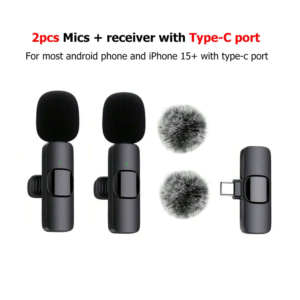 New Pink K60 Plug and Play Wireless Lavalier Microphone Portable MINI Wireless MIC For Smartphone Live Streaming/Video Recording