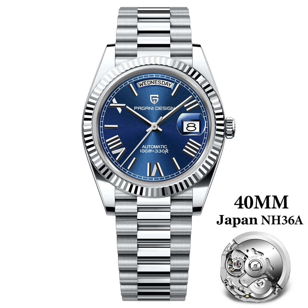 PAGANI DESIGN 2026 New Luxury Rose Gold DD40 Automatic Watch For Men NH36A Mechanical Wristwatch Men Stainless steel Waterproof