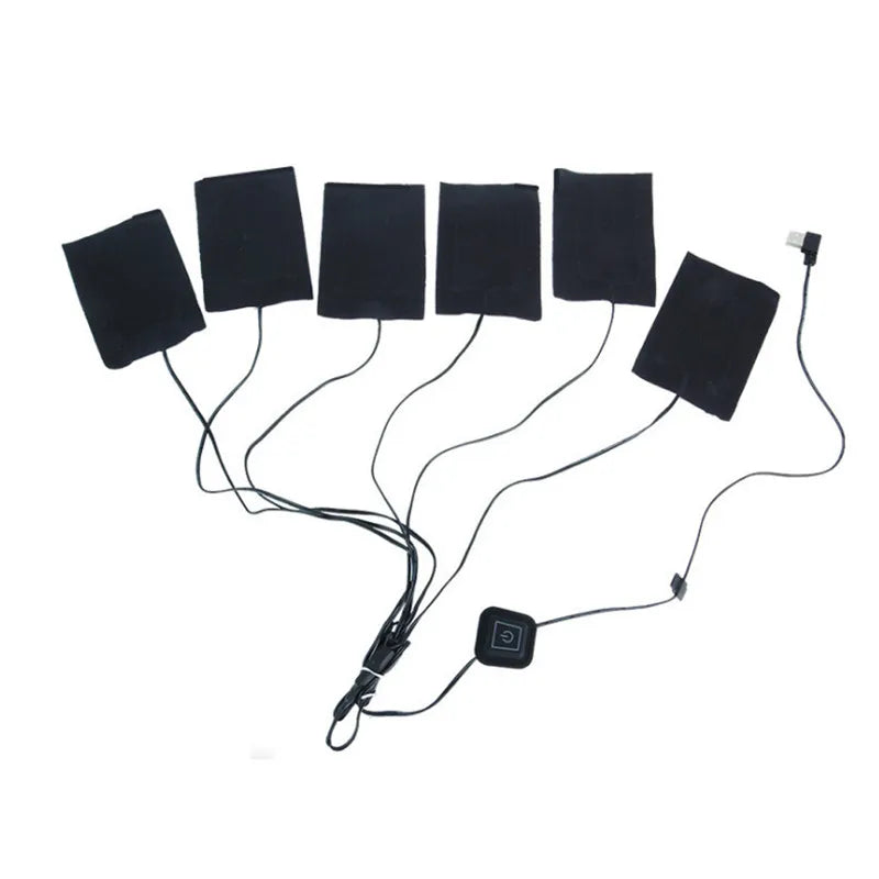 USB Charging Clothing Heating Pad 45℃-65℃ Vest Heater Winter Warm Camping Hiking Ski Cycling Pants Carbon Fiber Heated Pads