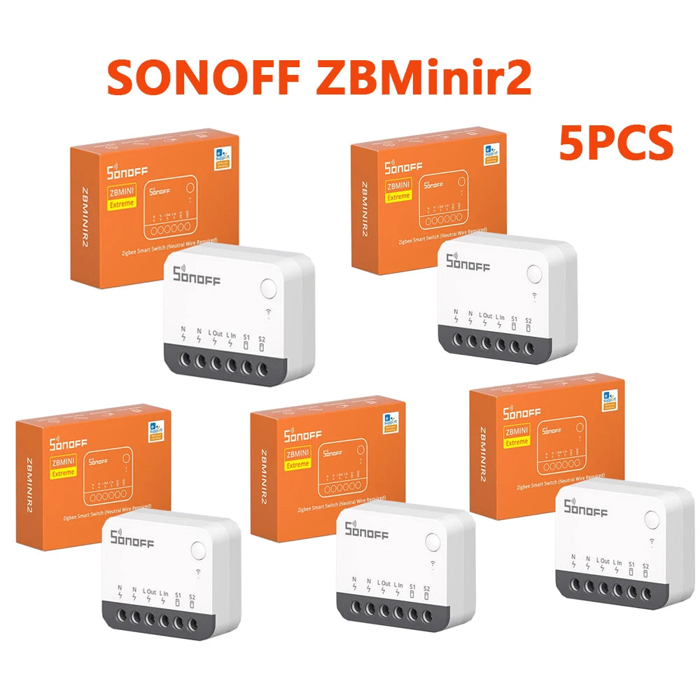 SONOFF ZBMinir2 ZBMini Extreme Zigbee Smart Switch Detach Relay External Switch Control Via EWeLink Compatible with Zigbee Hub