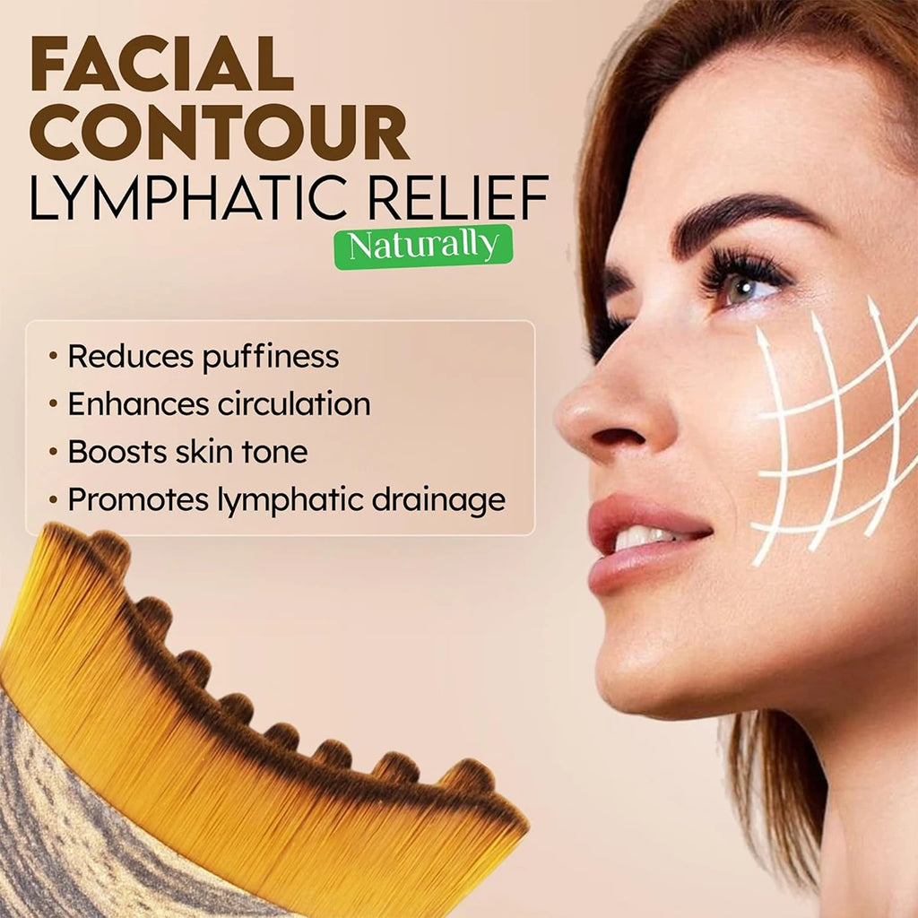 Lymphatic Contour Face Brush, Chin & Jawline Sculpting, Drainage Massager for Face, Ergonomically Designed to Fit the Skin Precisely