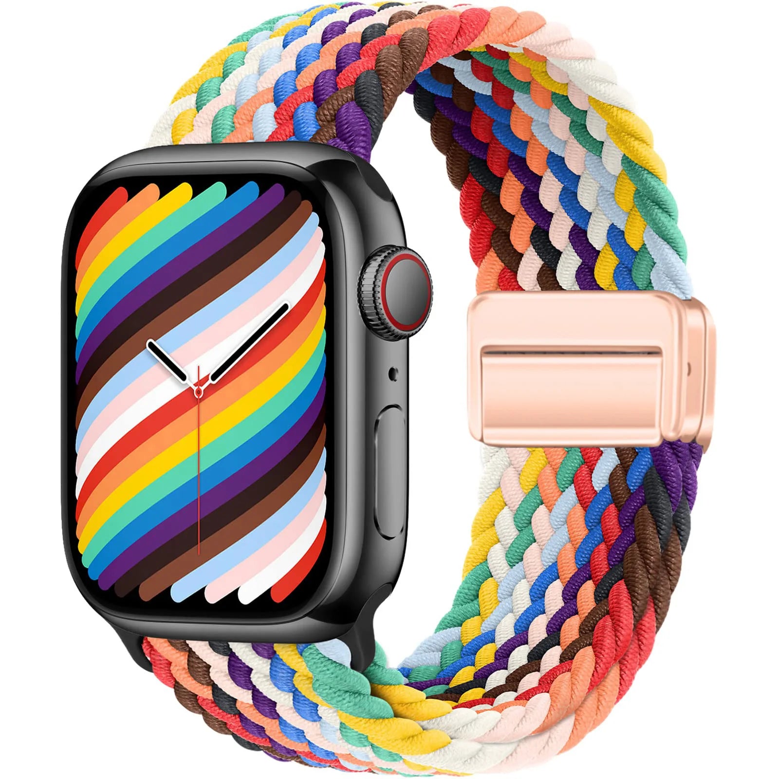 Nylon Strap For Apple Watch Band Ultra 44mm 40mm 45mm 49mm 41mm 44 mm magnetic buckle Braided Bracelet iWatch series 10 9 se 7 8