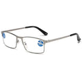Stainless Steel Men Business Reading Glasses for Reader Mens Blue Light Blocking Presbyopia Optical Eyeglasses +1.0 1.5 2.0 2.50