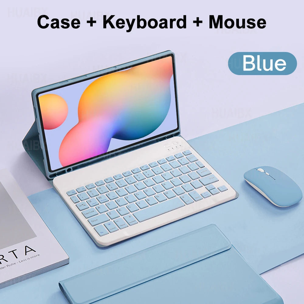 For Galaxy Tab S6 Lite 10.4 Inch Case with Keyboard, Detachable Keyboard Cover for Samsung Tab S6 Lite SM-P610 P613 P615 P619