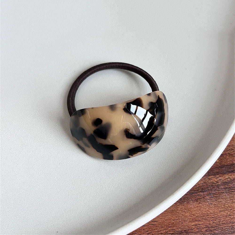 Simple Oval Acetate Hair Rope Daily Commuter Hair Tie Elastic Ponytail Rubber Band for Women Hair Ring Hair Accessories