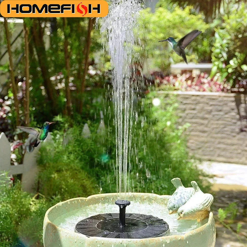 HOMEFISH Mini Solar Water Fountain - Solar-Powered Pool/Pond Waterfall, Outdoor Garden Decoration & Bird Bath Supplies