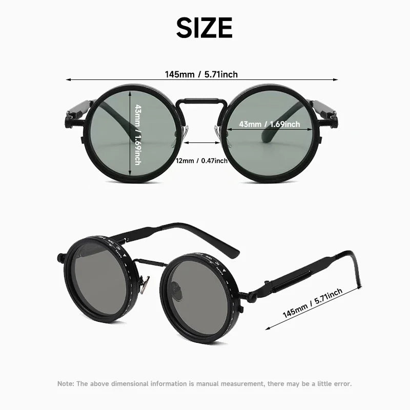 Polarized Round Sunglasses Men ND9 Adjustable Dimming Sun Glasses Women Retro Punk Fishing Eyeglasses Outdoor Shades UV400