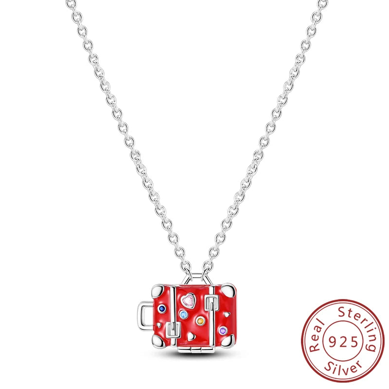 Necklace 925 Sterling Silver Butterfly Love Heart Bear Classic Simple Adjustable Necklace For Women Girl Fashion Jewelry Gifts