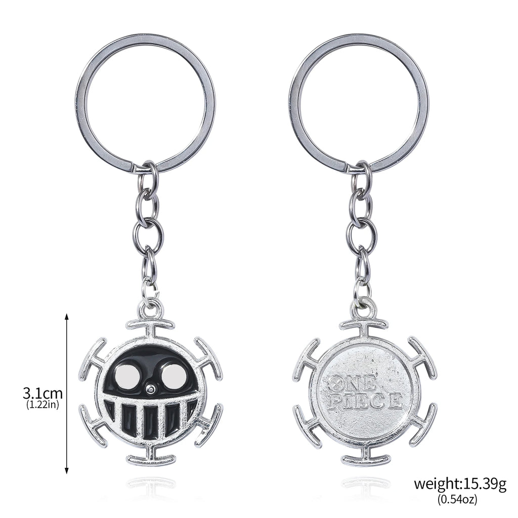 One Piece Luffy Straw Hat Keychain Rotatable Zoro Skull Metal Pendant Role-Playing Decorative Accessories Fan Jewelry Gift