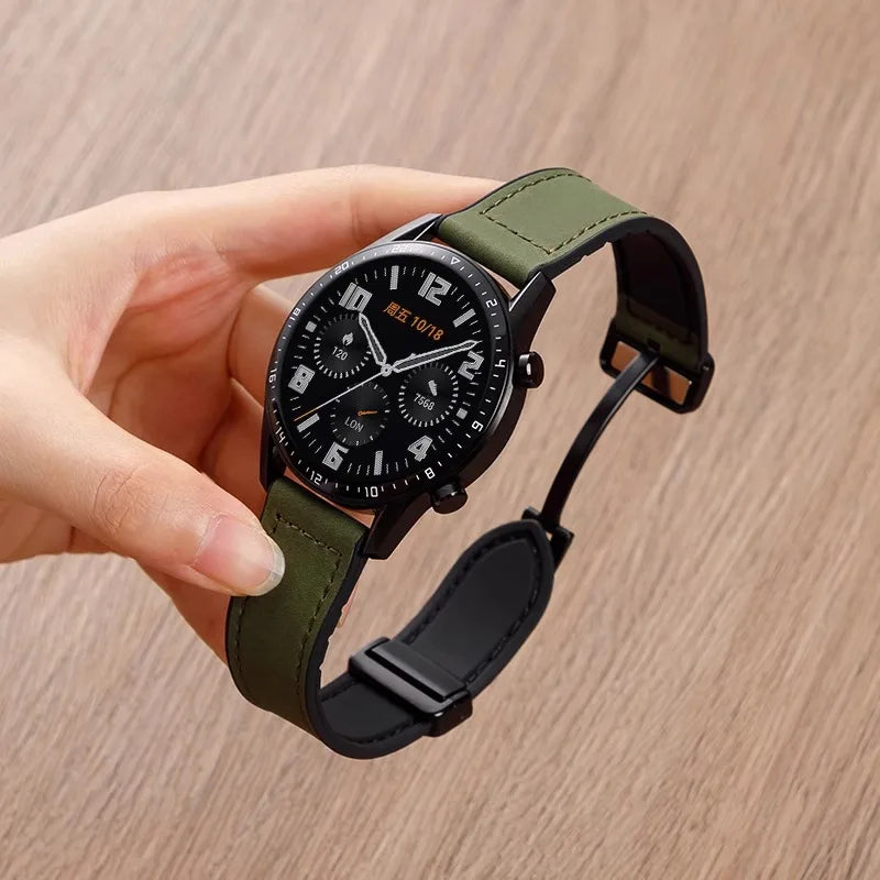 Leather Silicone Strap For Xiaomi Watch 2 Pro S4 S3 S2 S1 Pro Active 22mm Magnetic Watch Band For Mi Watch Color Miwatch Color 2
