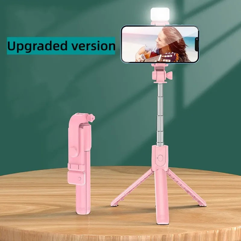 Retractable Wireless Live Broadcast Stand Mobile Phone Live Holder Smartphone Dimmable With Selfie Stick LED Fill Light Video