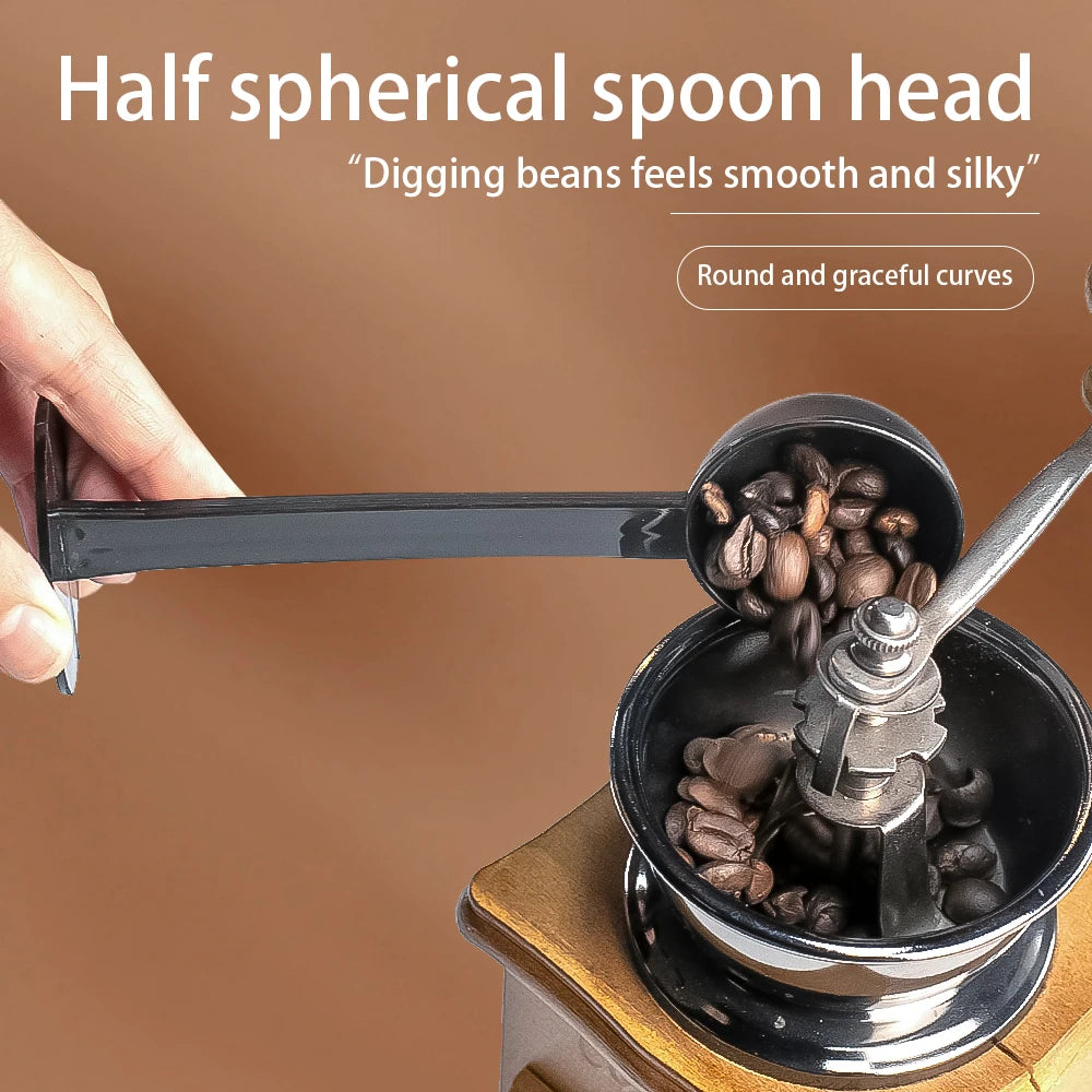 Black Long Handled Coffee Spoon, Multifunctional Plastic Coffee Measuring and Tamping Spoon, Powder Spoon, Coffee Kitchen Tool,