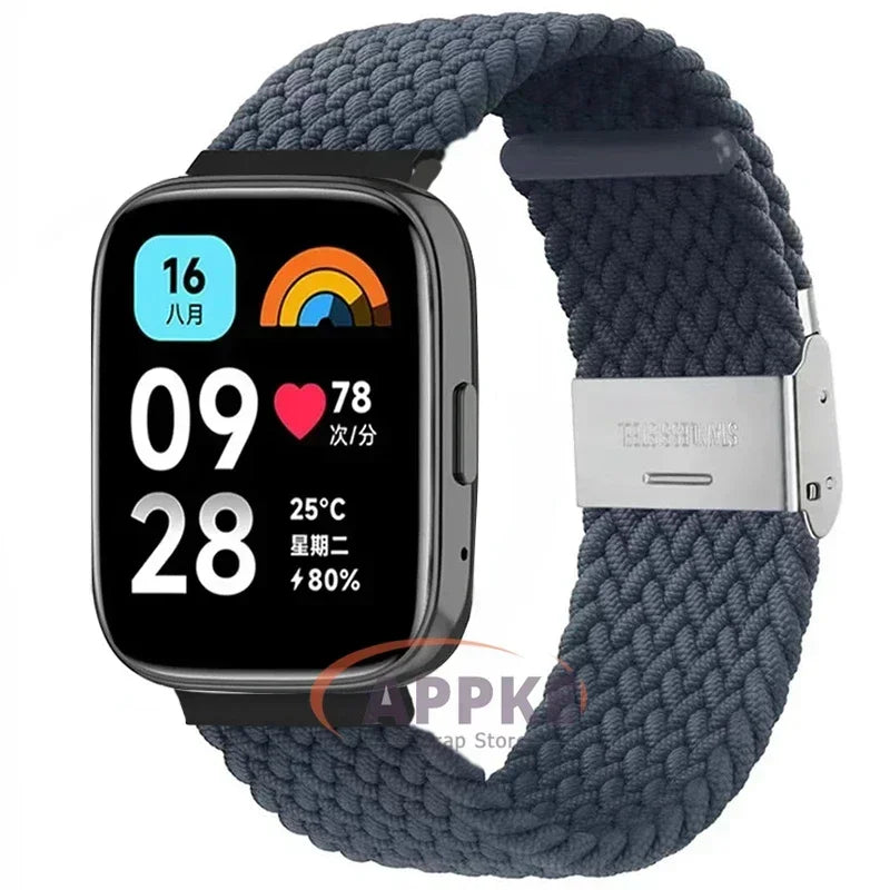 Elastic Braided Strap For Redmi Watch 5/3 Active Watchband Nylon Adjustable Quick Release Bracelet For Redmi Watch 3/5 Lite