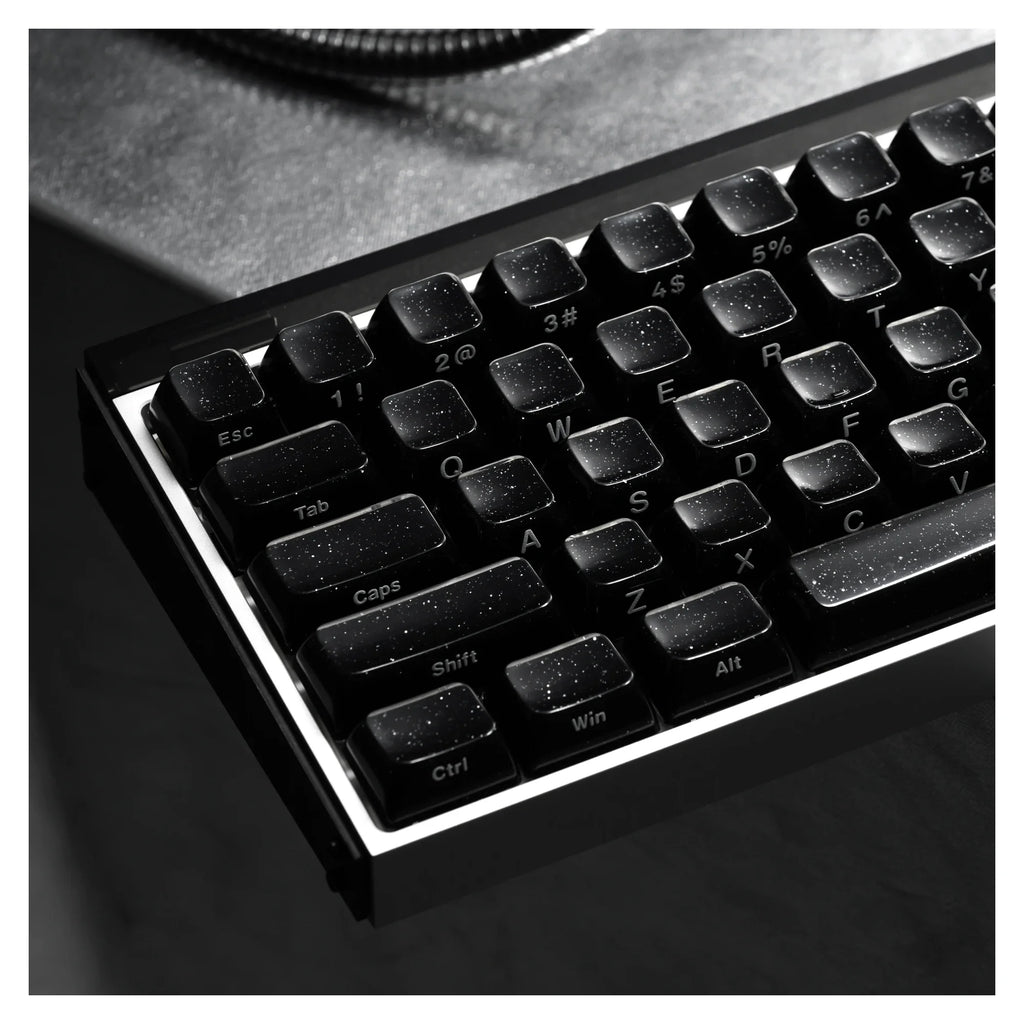 132 Keys Starry Black Crystal Jelly PBT Keycap Double Shot PC Keycaps for Gaming Mechanical Keyboard