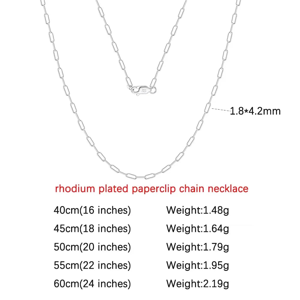 ORSA JEWELS 14K Gold Plated Genuine 925 Sterling Silver Paperclip Neck Chain 6/9.3/12mm Link Necklace for Women Men Jewelry SC39