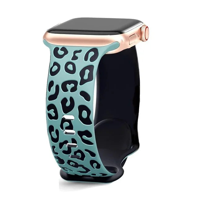 For Apple Watch Bands 40mm 44mm 42mm 45mm 41mm 49mm 46mm Engraved Silicone Bracelets Correa Series 8 9 SE ultra 2 3 10 11 Strap