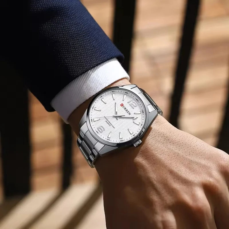 CURREN 8434 Fashion Brand Men's Watch Waterproof Night Light Elegant Business Stainless Steel Strap Mens Gift Watch reloj hombre