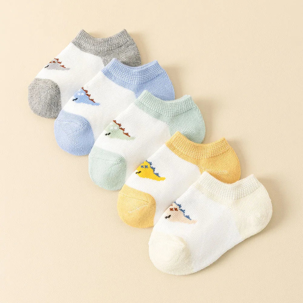 5/10 Pairs Baby Socks Ankle Socks Low Cut Short Socks for Boys and Girls Four Seasons Comfortable Breathable Cute