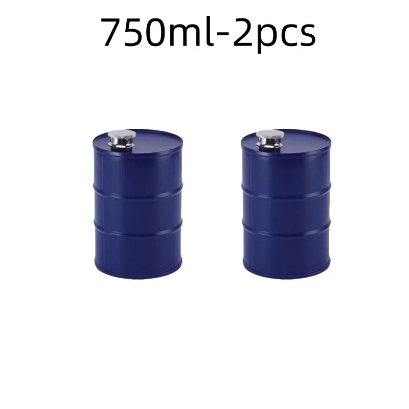 1Pc 25oz Water Bottle Drums Whisky  Portable Stainless Steel Hip Flask