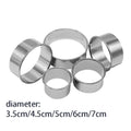 5PCS Round Stainless Steel Biscuit Mold Dumpling Skin Cutting Mold DIY Biscuit Pastry Cake Baking Tools Kitchen Baking Gadget