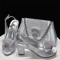 Magenta Women Shoes And Bag Set African Ladies High Heels Sandals Match With Handbag Luxury Nigerian Pumps Femmes Sandales CR769