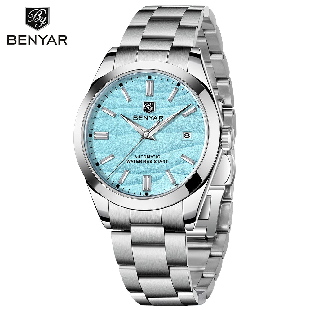 BENYAR Top Sand Series 40mm Hot Selling Mechanical Watch 316L Stainless Steel Simple 5 Bar Waterproof Automatic Men's Watch