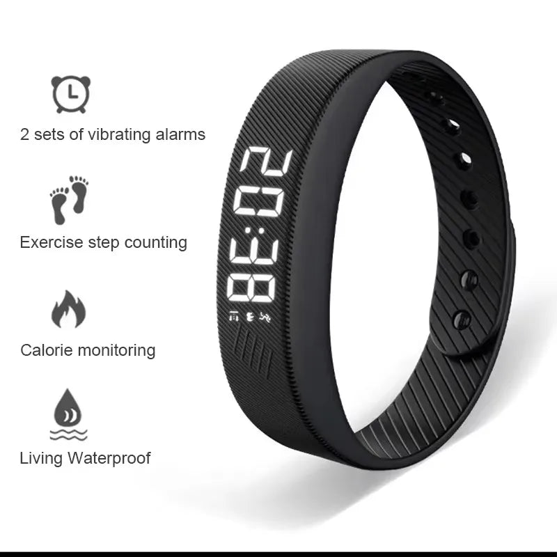 Smart Bracelet LED Digital Waterproof Smart Clock Smartband Running Pedometer Monitor Smart Band Vibration Alarm Reminder HT30