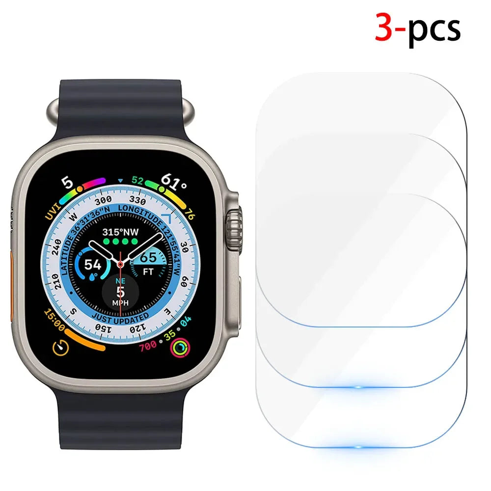 Protector Film For Apple Watch Ultra 2 49mm 9 8 7 45mm 41mm HD Screen Glass Shell Protector Film iWatch 6 5 4 SE2 44mm 42mm 40mm