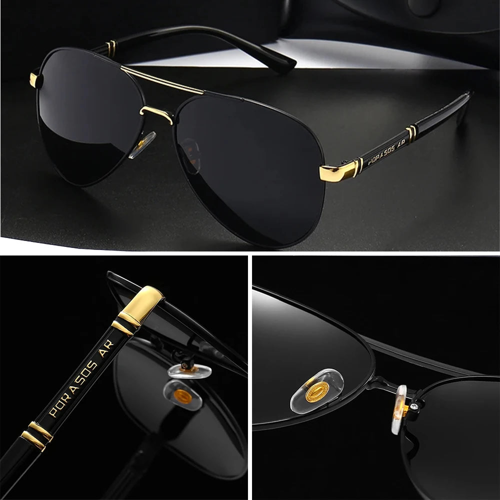 Men's Polarized Sunglasses Aviator Sunglasses For Men Women Metal Frame Glasses for Traveling Surfing Driving Fishing UV400